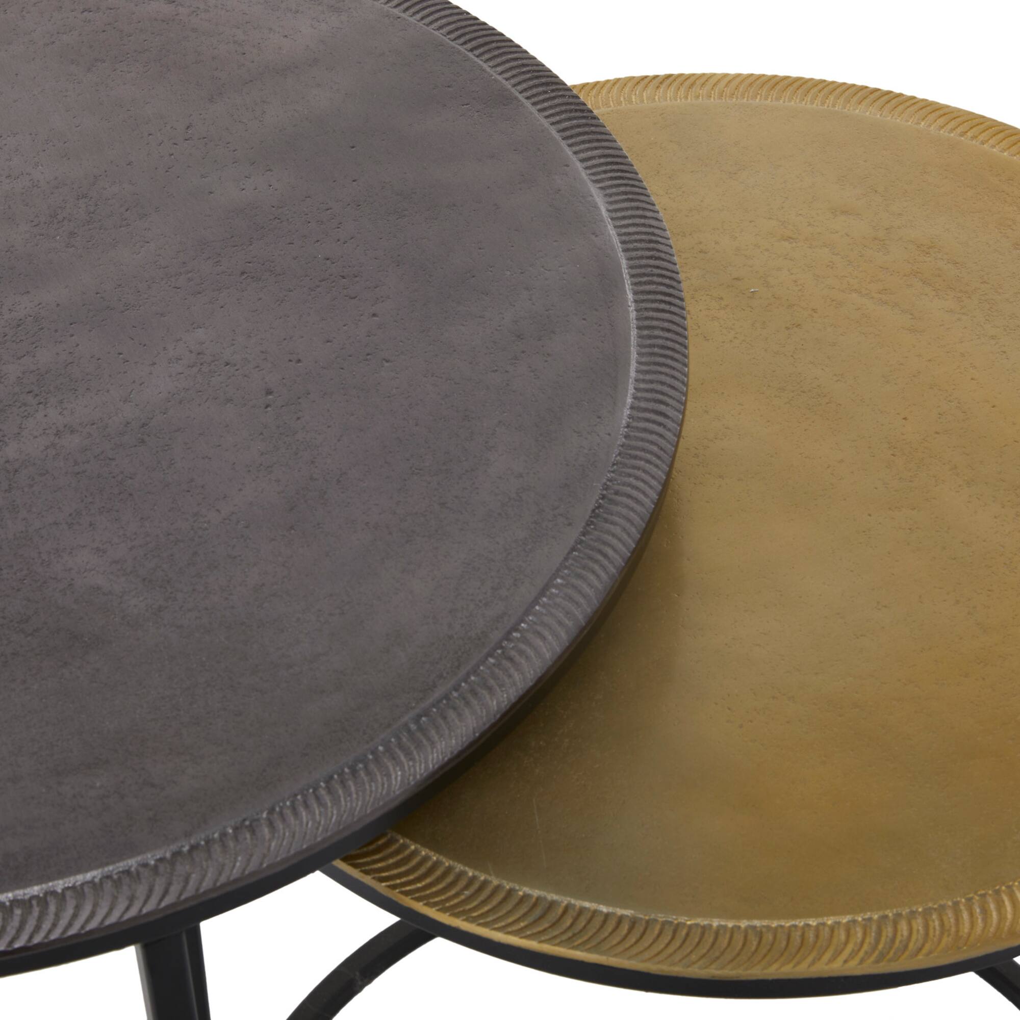 20" Black Aluminum Industrial Accent Table Set